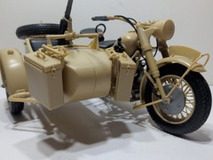 ✨VINTAGE✨ BMW R75 Army Motorcycle with Sidecar 1:16 Scale Model RARE