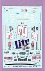 PORCH TIME DESIGNS 1/24 #2 RUSTY WALLACE MILLER LITE 1997-98 FORD NASCAR DECAL