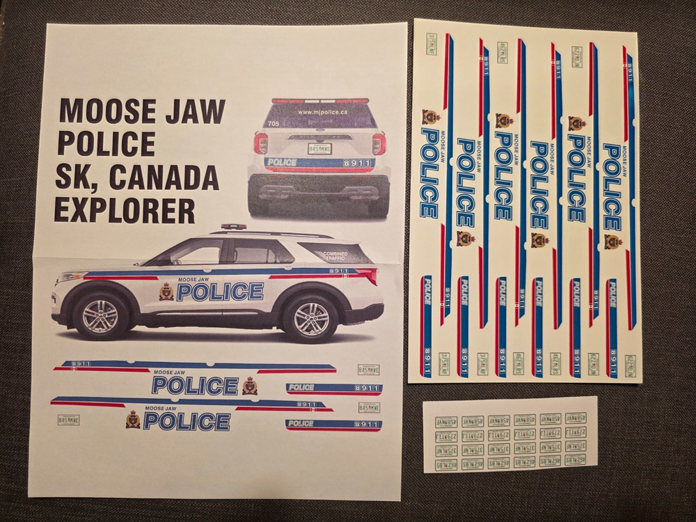 1/24, 1/25 Police Car Decals (Bill Bozo – Moose Jaw, Canada)