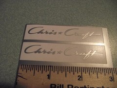 CHRIS CRAFT NEW STYLE VINYL DECALS FOR DUMAS MODEL WOODEN 2 1/2 ” X 1/2