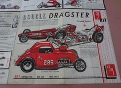 Double Dragster Kit Instructions & Booklet. Vintage AMT Kit #T-161, Issued 1961.