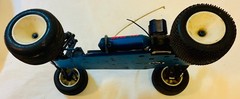 Collectible model racer O.S. car with O.S. Max model engine – unknown condition