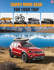 KINGGERI 330lbs Lockable Roof Racks Cross Bars Fit for Jeep Grand Cherokee