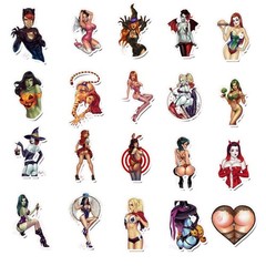 Aspcsmomt Sexy Girls Stickers for Adults,100pcs Pinup Women Decals Pack Red