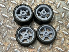 Resin 21/20 Inch Astro Supreme model car wheels, w/ wide rear street tires,1/24