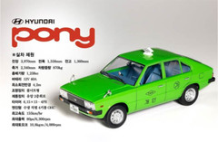 1/24 1970s Hyundai PONY TAXI CAP Mode Kit + Driver Figure #15140 Academy