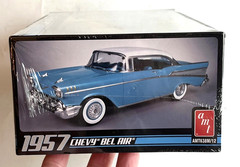 AMT 1957 Chevy Bel Air 1:25 Scale Blue Model Kit Over 70 Parts New , Sealed