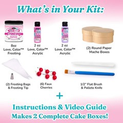 Love Color Frosting Fun Craft Kit Create 2 Frosted Fake Cake Storage Boxes – …