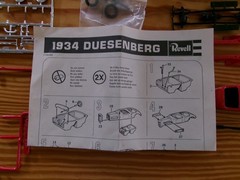 1977 Issue Revell: 1934 Duesenberg SJ 1/48 Scale Partially Assembled