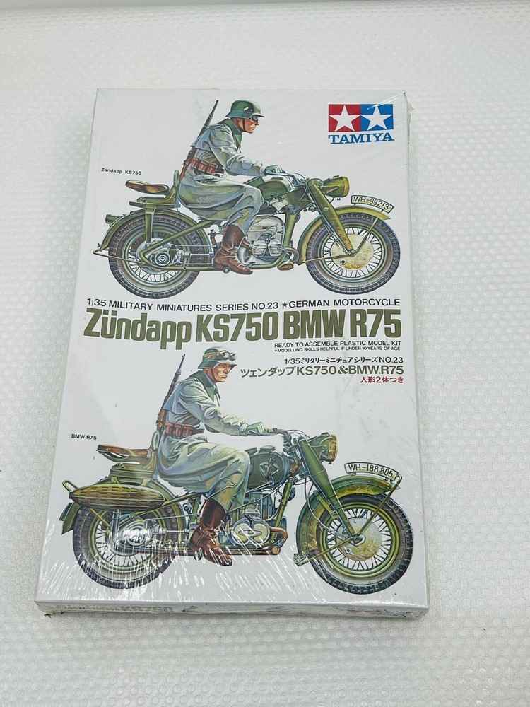 Tamiya Zundapp KS750 BMW R75 German Motorcycle 1/35 Model Kit Factory Sealed