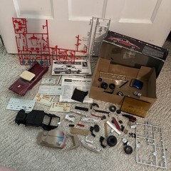 Vintage Model Car Junkyard Lot Of Parts And Pieces Decals Manuals Old Box READ