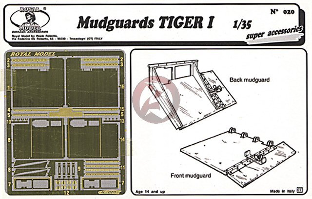 Royal Model 1/35 Tiger I Tank Mudguards (for Tamiya or Nichimo) [Photo-etch] 020