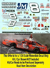 NASCAR DECAL # 8 MENARDS JOHNS MANVILLE 2007 BGN MONTE CARLO DALE EARNHARDT JR.