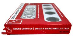 AMT PP03 1/25 Custom Competition 5 Spoke Mag Wheels Striped Tires Gold Red Line
