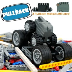 544PCS Engine Pullback Motor Kit, Technical Parts Set, Car Tire Axles & Connecto