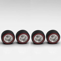 1:8 Set Of 4 Deep Chevy Rally wheels On Redline tires 3” Diameter