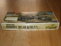 WW#2, GERMAN Sd. Kfz.7/1, 8 TON HALF TRACK QUAD 20mm AA. Plastic Model Kit, 1/72