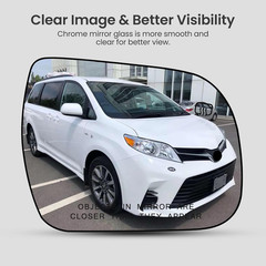 Passenger Side Mirror Glass Compatible with 2011-2020 Toyota Sienna, Right Side