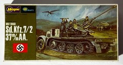 Hasegawa 718 1/72 Scale Sd.kfz. 7/2 37mm FlaK 36 AA Half-Track, SEALED, VTG 1974