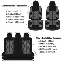 AUTOYOUTH 3 Row Car Seat Covers w/ 7 Headrests Universal Fit Truck SUV Van Airba