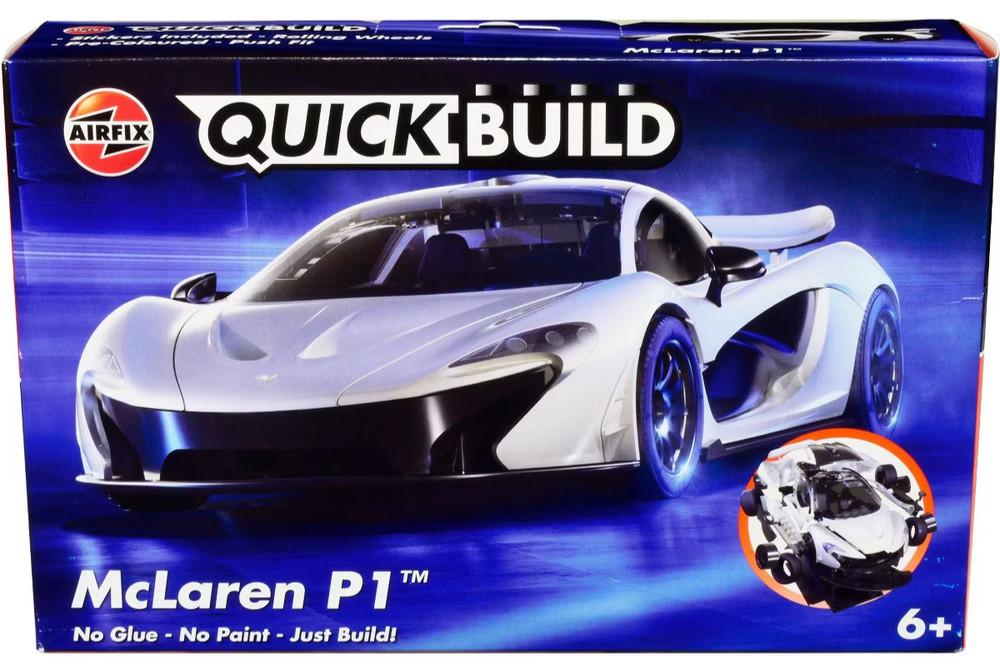 MCLAREN P1 WHITE SNAP TOGETHER MODEL KIT BY AIRFIX QUICKBUILD J6028