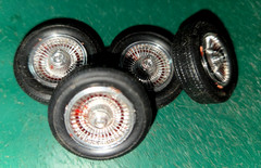 STOCK CHROME FINNED WHEELS PERIOD CORRECT BLACK WALL TIRES- 1967 CORVETTE