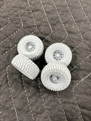 Resin Printed 1/25 Mickey Thompson 37 Baja Claw Tires And 8 Lug Wheels Truck Mud