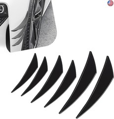6PCS Car Spoiler Canard Kit, Anti-Collision Auto Front Bumper Lip Splitter, PVC