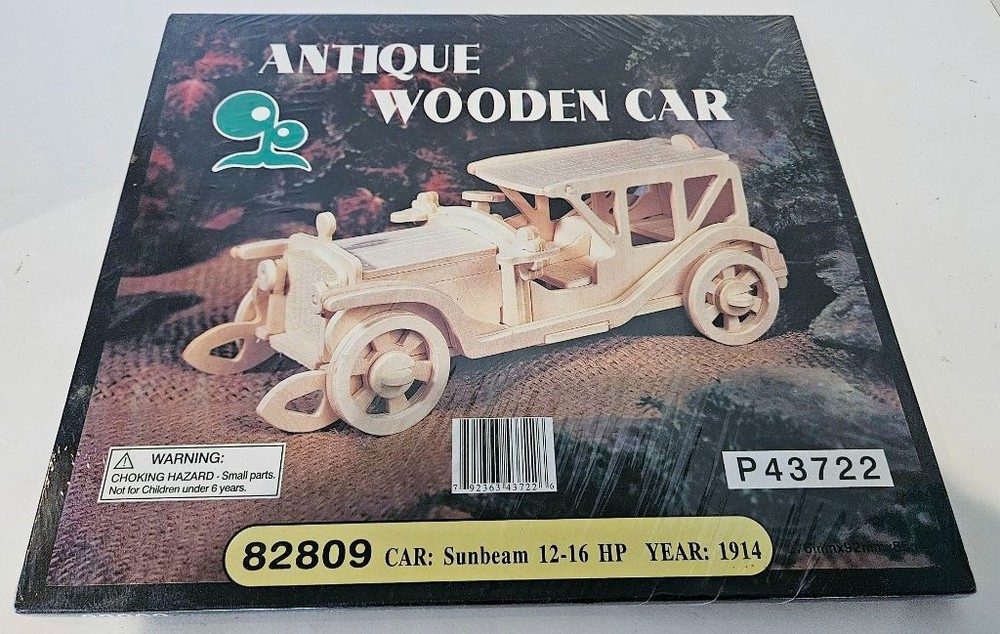 Antique Wooden Car Model Kit 82809 1914 Sunbeam 12-16 HP Kit P43722 ~ New,Sealed