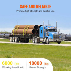 Winch Straps, 4 In. X 30Ft., 6000 Lbs. Load Capacity, 18000 Lbs. Break Strength,
