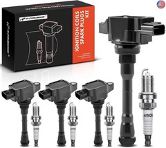 A-Premium Ignition Coils and Spark Plugs Kits Compatible with Nissan Juke