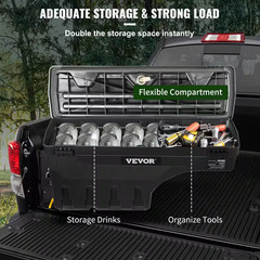28 In. ABS Truck Bed Storage Box 6.6 Gal. Driver Side Truck Tool Box with Passwo