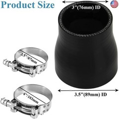YSIL 3? to 3.5? Reducer Coupler Silicone Hose 4-Ply Reinforced Straight Turbo