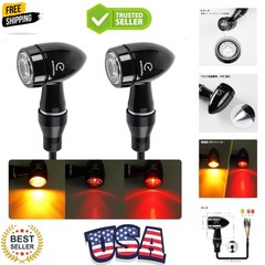 Mini 3 in 1 Motorcycle LED Turn Signals,CNC Aluminum Front & Rear Indicators,…
