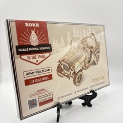 ARMY FIELD CAR Military MC701 Willys Wood Model Kit ROKR 3D Puzzle Toy New