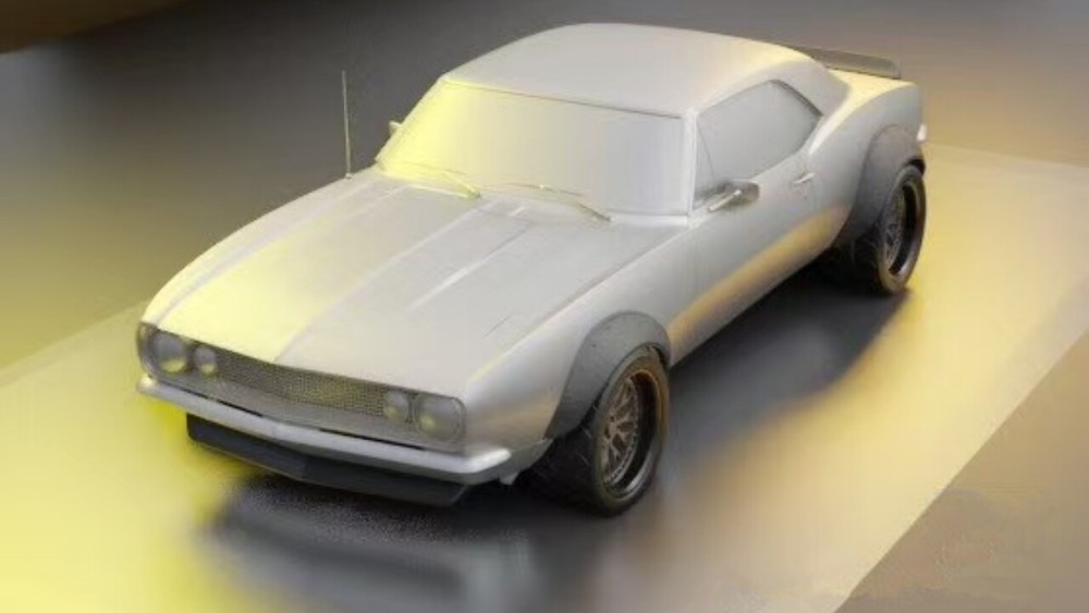 Chevrolet Camaro 1967 Wide Body Kit and Wheel Tire Unpainted Resin Printed 1/24