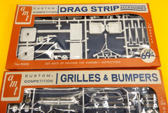 AMT Drag Strip Accessories 3008 & Custom Bumpers Grilles 3005 Parts Pack (2) 60s