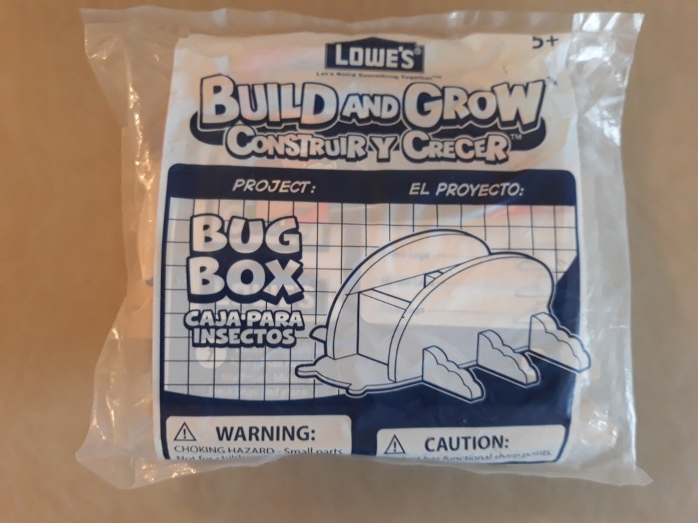 Lowe’s Build and Grow Bug Box Wooden Craft Kit New In Package