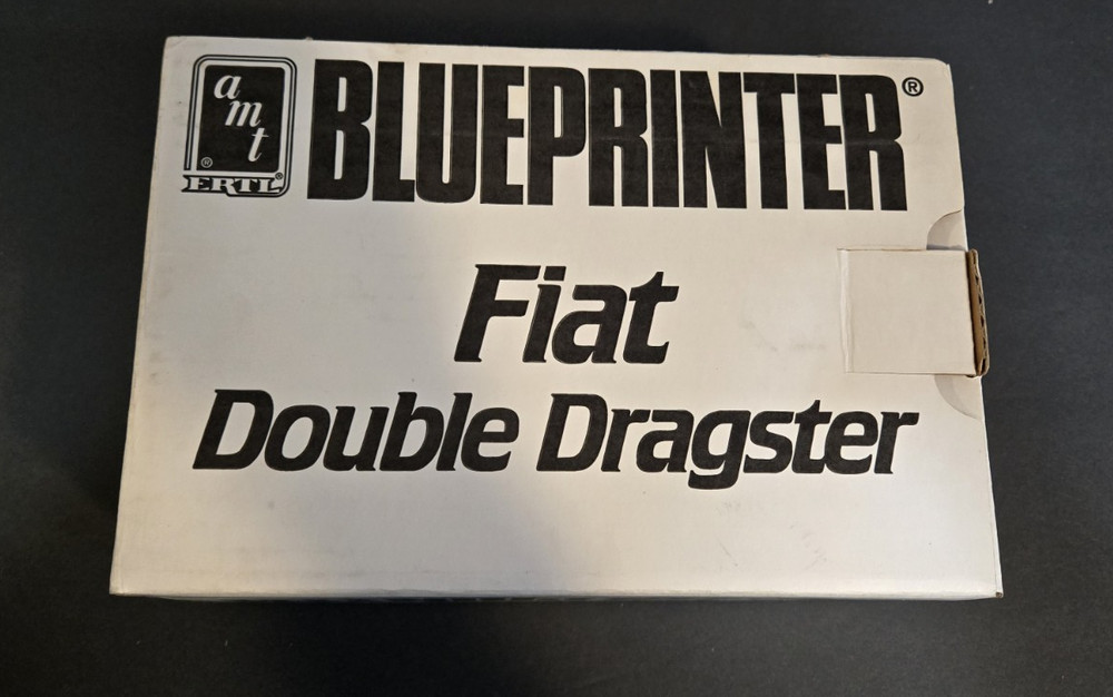 AMT Blueprinter Fiat Double Dragster Unassembled Plastic Model Kit Tires Decals