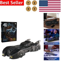 Retro Batmobile 3D Model Kit, DC Batman Collectible Puzzle, Desk Decor, 202 Pcs
