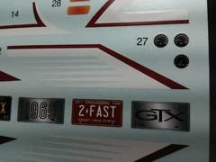 1969 Plymouth GTX Pro Street 1/25 Lot of 2 waterslide decal sheet drag graphics