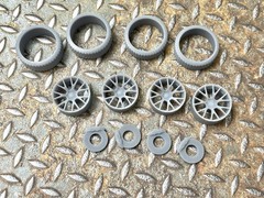 Resin 21/20 Inch: “Dodge Challenger Hellcat” Model car Wheels/Tires 1/24 scale