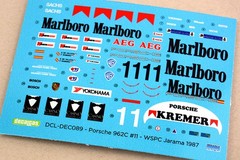 1/24 Porsche 962C Kremer Racing Marlboro 1987 Marking Decal for Tamiya kit