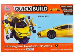 Airfix QUICK BUILD Yellow Lamborghini Aventador LP 700-4 Plastic Model Kit J6026