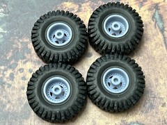 1/24 Scale: 15-Inch “Aftershock” Wheels W/ Huge 35-inch Mud Tires. Resin