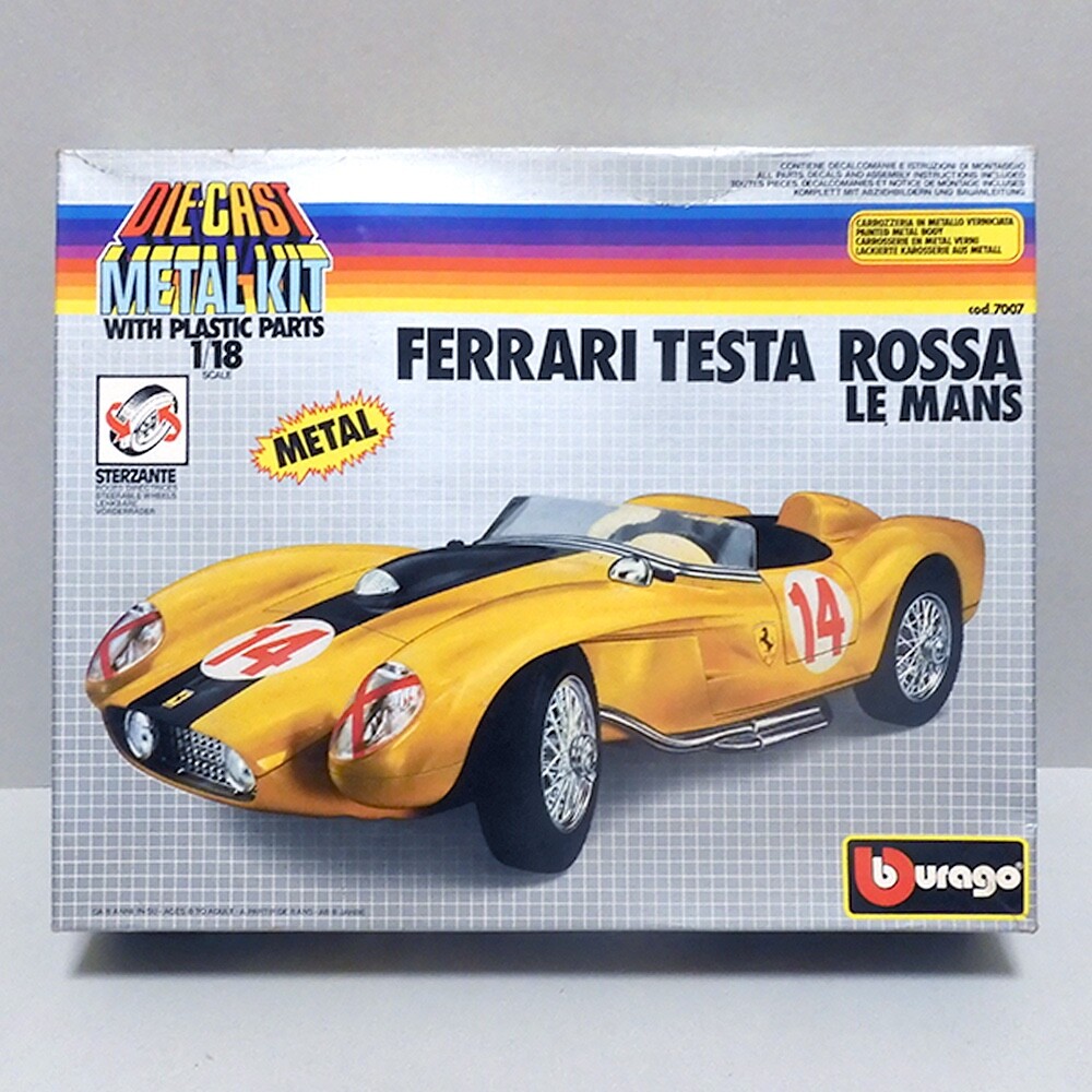 Burago Ferrari Testa Rossa Le Mans Die Cast Metal Scale Model Kit 1:18 #7007