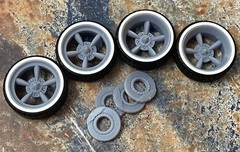 Resin 22-Scale In. Astro Supreme Style Wheels W/ Whitewall Tires, 1/24,1/25