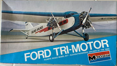 Monogram Ford Tri-Motor Model Kit #7592 – 1975 -Complete -Unassembled -VG box