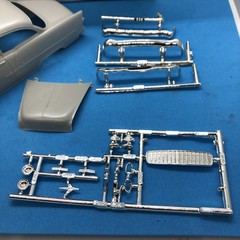 55 Chevy Bel Air Hard BODY W GLASS Slot Car? Grey Plastic 1:25 LBR Model Parts