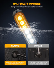 406T Emergency Strobe Grille Lights: 4Pcs 6 LED Sync Feature Safety Warning Flas